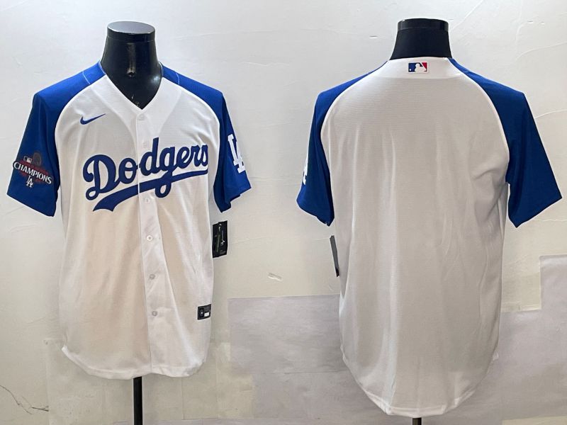 Men Los Angeles Dodgers Blank White blue Game 2025 Nike MLB Jersey style 2->los angeles dodgers->MLB Jersey